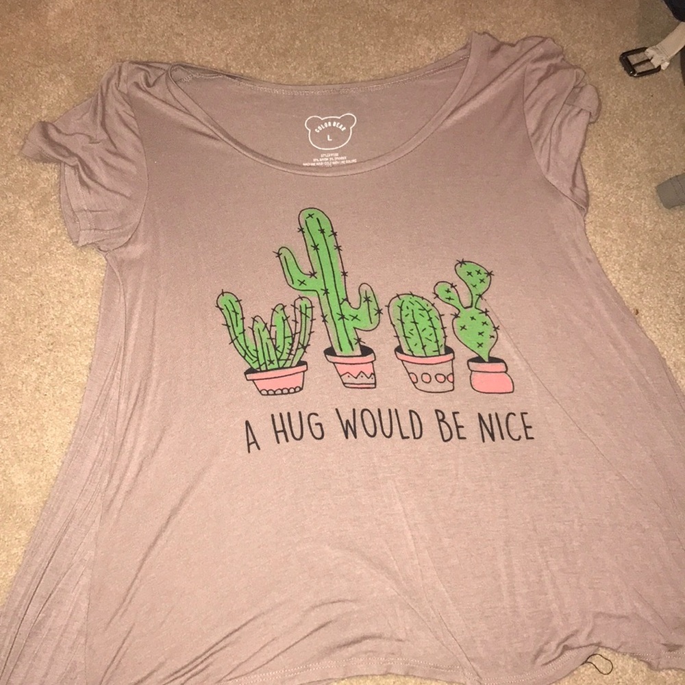 A hug would be nice brown t shirt